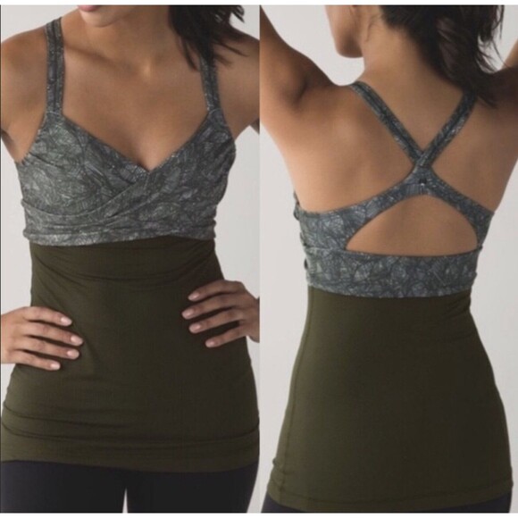 Lululemon Tank Wrap It Up Lightweight Top In Gator Green 4 - Picture 1 of 8